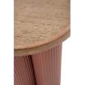Mesa Auxiliar Baja Madera Hevea y Metal Terracota - Serie Alcal