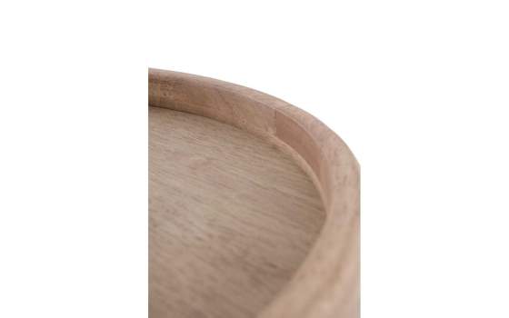 Mesa Auxiliar Baja Madera Hevea y Metal Terracota - Serie Alcal