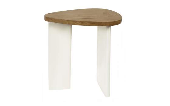 Mesa Auxiliar Bicolor Color Blanco Madera Serie Makalani
