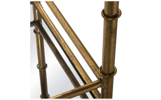 Mesa Auxiliar Clasica de Acero Dorado y Espejos Daransa