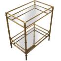 Mesa Auxiliar Clasica de Acero Dorado y Espejos Daransa