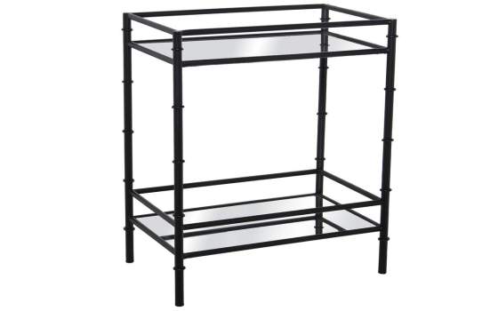 Mesa Auxiliar Clasica de Acero Negro y Espejos Daransa