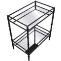 Mesa Auxiliar Clasica de Acero Negro y Espejos Daransa