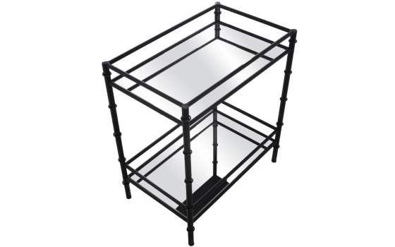 Mesa Auxiliar Clasica de Acero Negro y Espejos Daransa