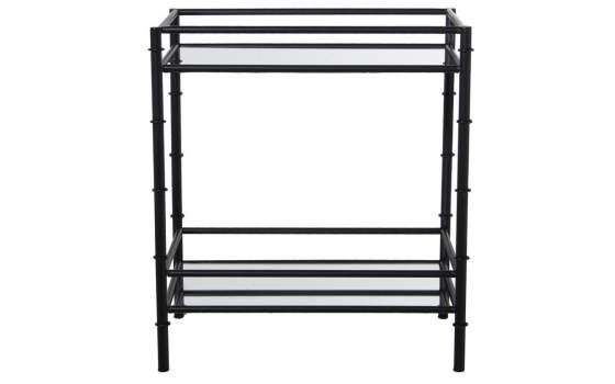 Mesa Auxiliar Clasica de Acero Negro y Espejos Daransa