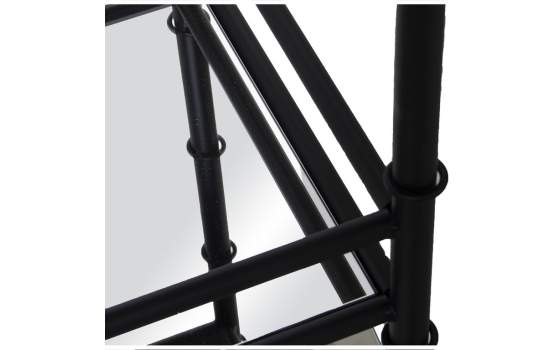 Mesa Auxiliar Clasica de Acero Negro y Espejos Daransa