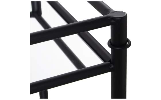 Mesa Auxiliar Clasica de Acero Negro y Espejos Daransa