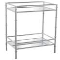 Mesa Auxiliar Clasica de Acero Plata y Espejos Serie Daransa