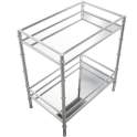 Mesa Auxiliar Clasica de Acero Plata y Espejos Serie Daransa