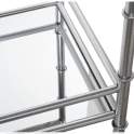 Mesa Auxiliar Clasica de Acero Plata y Espejos Serie Daransa