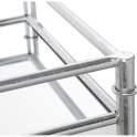 Mesa Auxiliar Clasica de Acero Plata y Espejos Serie Daransa