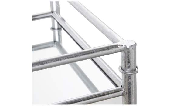 Mesa Auxiliar Clasica de Acero Plata y Espejos Serie Daransa