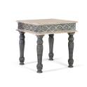 Mesa Auxiliar Cuadrada Estilo Etnico Tallada y Pintada Altorf
