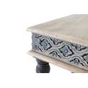 Mesa Auxiliar Cuadrada Estilo Etnico Tallada y Pintada Altorf