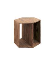 Mesa Auxiliar Hexagonal Madera Maciza Serie Avirin