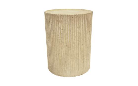 Mesa Auxiliar Imitacion Marmol Travertino Cilindrica Atomis