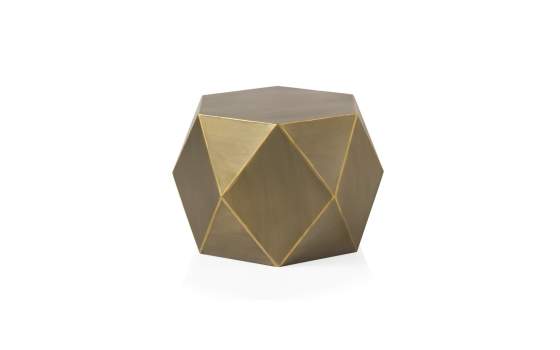 Mesa Auxiliar Metal Dorado Hexagonal Serie Ateslast