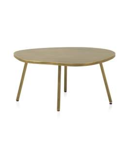 Mesa Auxiliar Metal Dorado Tablero Formas Serie Ateslast