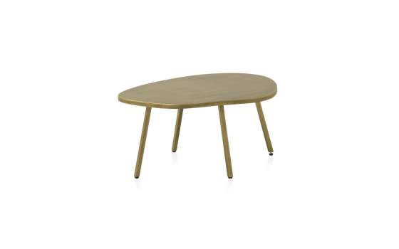 Mesa Auxiliar Metal Dorado Tablero Formas Serie Ateslast