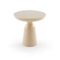 Mesa Auxiliar Metalica Beig con Cristal - Serie Anento