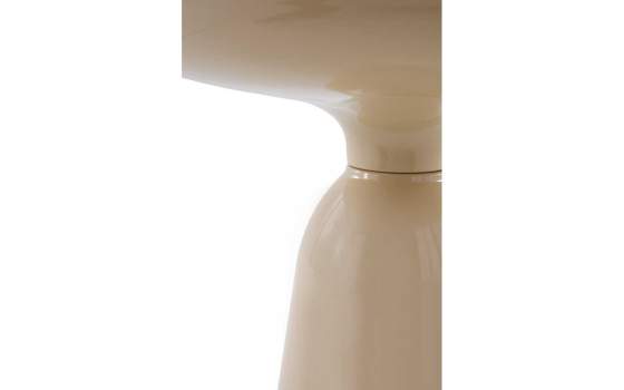 Mesa Auxiliar Metalica Beig con Cristal - Serie Anento