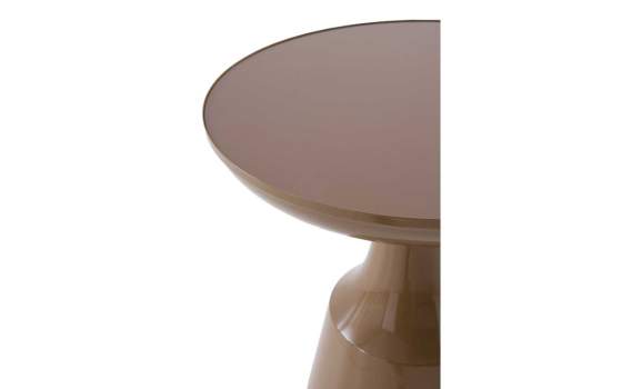 Mesa Auxiliar Metalica Marron con Cristal - Serie Anento