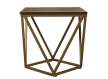 Mesa Auxiliar Moderna Acero Oro y Tablero Madera Serie Almenjun