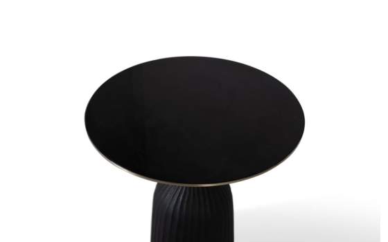 Mesa Auxiliar Moderna Redonda Aluminio Vidrio Arteris