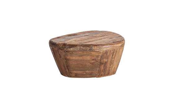 Mesa Auxiliar Oval Madera de Teka Serie Lestans