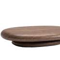 Mesa Auxiliar Ovalada Moderna Nogal Oscuro - Serie Kora