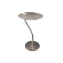 Mesa Auxiliar Para Salon Estilo Actual Acero Plata Serie Lotto