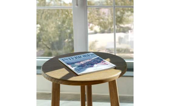 Mesa Auxiliar Redonda 45 cm Estilo Nordico Serie Scandi