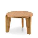 Mesa Auxiliar Redonda 60 cm Teca Natural Serie Malmo Mesa Auxiliar Redonda 60 cm Teca Natural Serie Malmo