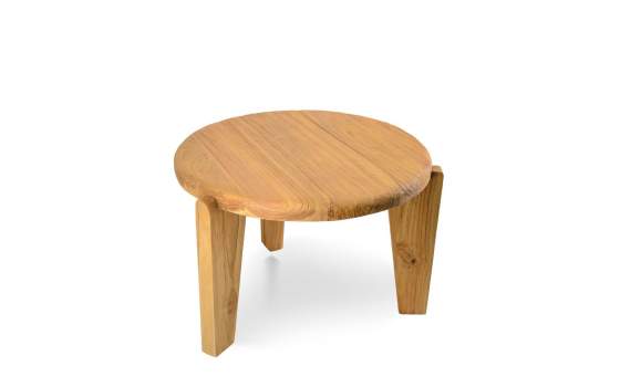 Mesa Auxiliar Redonda 60 cm Teca Natural Serie Malmo Mesa Auxiliar Redonda 60 cm Teca Natural Serie Malmo