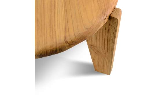 Mesa Auxiliar Redonda 60 cm Teca Natural Serie Malmo Mesa Auxiliar Redonda 60 cm Teca Natural Serie Malmo