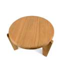 Mesa Auxiliar Redonda 60 cm Teca Natural Serie Malmo Mesa Auxiliar Redonda 60 cm Teca Natural Serie Malmo