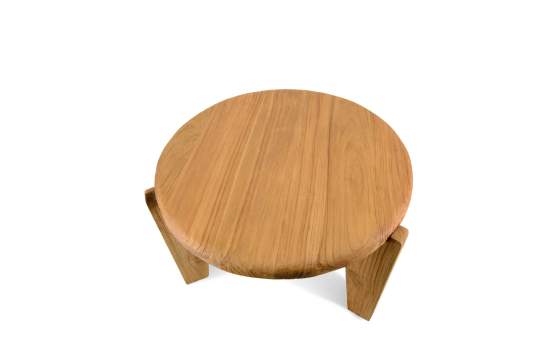 Mesa Auxiliar Redonda 60 cm Teca Natural Serie Malmo Mesa Auxiliar Redonda 60 cm Teca Natural Serie Malmo