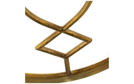 Mesa Auxiliar Redonda Actual Acero Oro Tapa Espejo Darans
