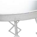 Mesa Auxiliar Redonda Actual Acero Plata Tapa Espejo Darans