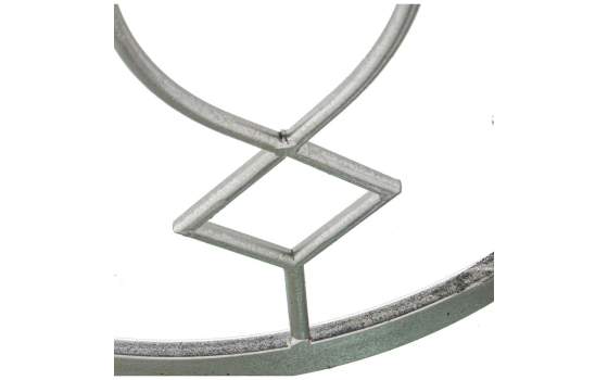 Mesa Auxiliar Redonda Actual Acero Plata Tapa Espejo Darans