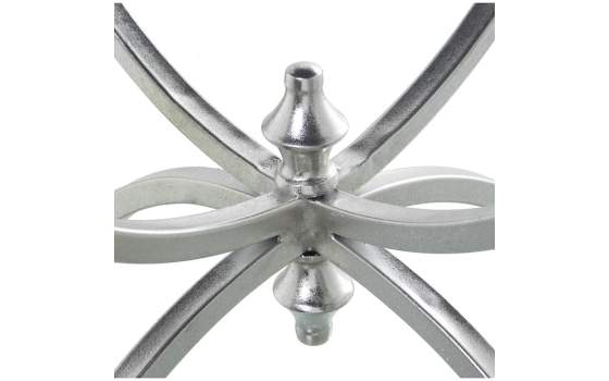 Mesa Auxiliar Redonda Baja en Forja Plata Tapa Cristal  Niost