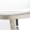 Mesa Auxiliar Redonda Baja en Forja Plata Tapa Cristal  Niost