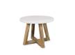 Mesa Auxiliar Redonda Bicolor Blanco Madera