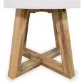 Mesa Auxiliar Redonda Bicolor Blanco Madera