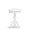 Mesa Auxiliar Redonda Clasica 1 Cajon Color Blanco Serie Alner