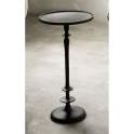 Mesa Auxiliar Redonda Clasica Aluminio Negro Serie Razany