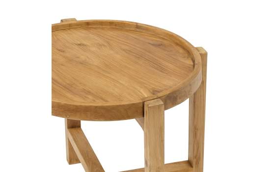 Mesa Auxiliar Redonda de 56 Teca Reciclada Natural Alogny Mesa Auxiliar Redonda de 56 Teca Reciclada Natural Alogny
