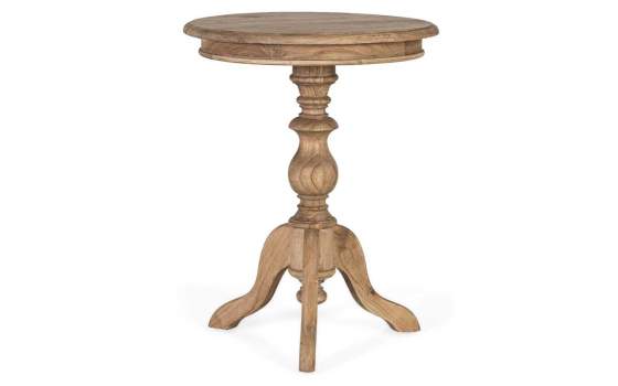 Mesa Auxiliar Redonda de 70 cm Madera Mindi - Serie Solstice