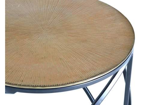 Mesa Auxiliar Redonda Forja Bronce Serie Bagnus