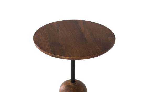 Mesa Auxiliar Redonda Industrial Acero Madera Serie Derit